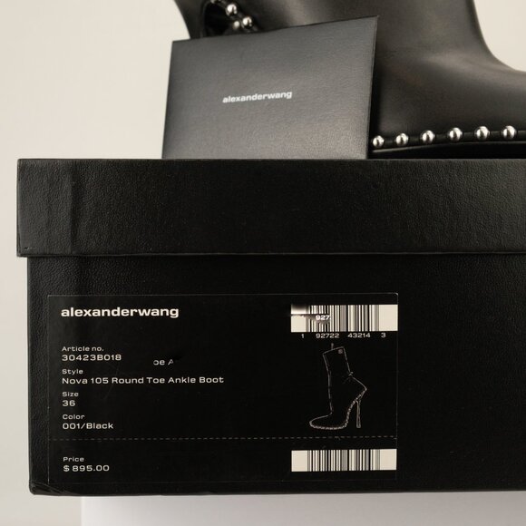 Alexander Wang Nova 105 Round Toe Ankle Boots, Black, EU 36/US 6 - Picture 13 of 13